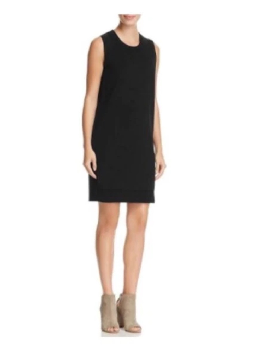 Kobi Halperin Esmay Dress Black Wool Blend Sleeveless Knit Shift Women’s Large